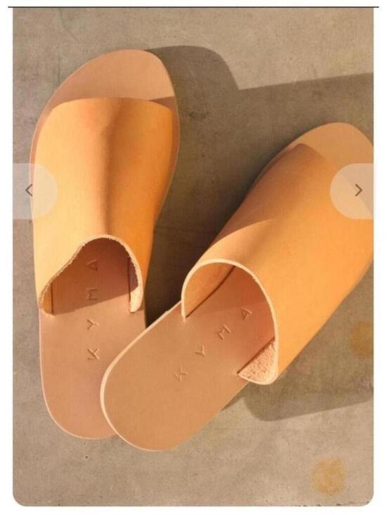 Shoes - KYMA KALYMNOS OPEN TOE SLIDES - NATURAL TAN Size 38 Sandals